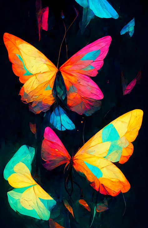 Neon Butterfly Painting, Neon Pop Art, Fluorescent Painting, Cambridge United, Gold Wallpaper Phone, Colour Therapy, Beautiful Butterfly Pictures, 3d Art Drawing, Fashion Drawing Tutorial