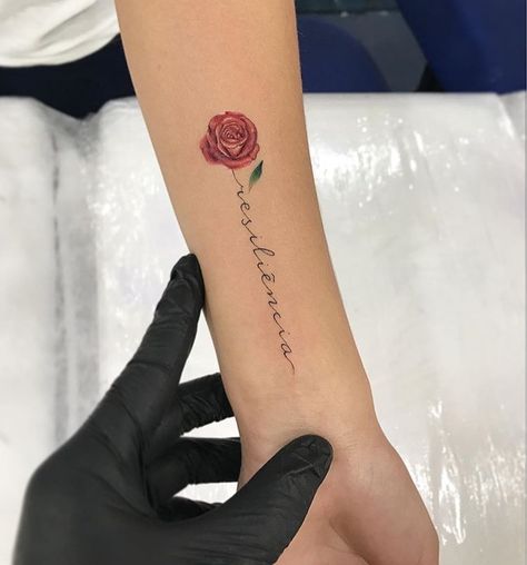 Luv this for my left fore-arm replacing it with the word “strength” Carnation Flower Tattoo, Mandala Rose Tattoo, Tattoo Tiny, Tattoo Music, Tattoo Line, Flower Wrist Tattoos, Carnation Flower, Music Tattoos, Tattoo Feminina