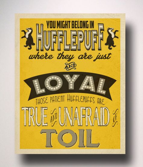 A lovely graphic poster that describes your robust Hufflepuff core. | 31 Spot-On Gifts For The Hufflepuffs In Your Life Harry Potter Typography, Art Harry Potter, Hufflepuff House, Hufflepuff Aesthetic, Hufflepuff Pride, Harry Potter Poster, Harry Potter Room Decor, Harry Potter Bedroom, Harry Potter Hufflepuff