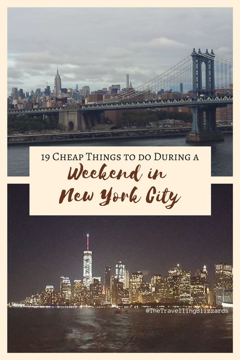 19 Cheap Things to do During a Weekend in New York City | The Travelling Blizzards Travel To New York City, Nyc On A Budget, Weekend In New York City, Travel To New York, Weekend In New York, Manchester Travel, Nyc Travel Guide, Weekend In Nyc, Visit New York City