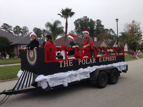 Polar express Winter Parade Float, Holiday Parade Floats, Parade Float Diy, Parade Float Theme, Parade Float Ideas, Parade Float Decorations, Polar Express Theme, Christmas Parade Floats, Homecoming Floats