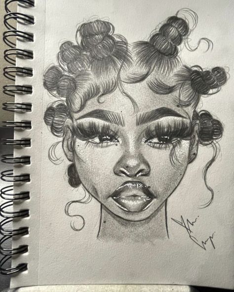 @YATTAARTT Tiktok Black Girls Drawings, Black Women Drawings, Drawing Black People, Black People Drawings Sketch, Edges Drawing, Afro Drawing, Color Drawing Art, Meaningful Drawings, Graffiti Style Art