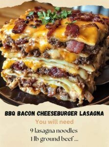 BBQ Bacon Cheeseburger Lasagna Bacon Cheeseburger Lasagna, Bbq Bacon Cheeseburger Lasagna, Cheeseburger Lasagna Recipe, Cheeseburger Lasagna, Bbq Bacon Cheeseburger, Bacon Lasagna, Ree Drummond Recipes, Heavenly Recipes, Recipes Bbq