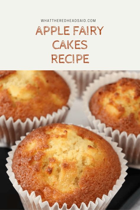 Super Easy Apple Fairy Cakes Recipe - What the Redhead said Eating Apple Recipes, Fairy Food Recipe, Fairy Cakes Recipe, Fruit Cookies Recipes, Small Cakes Ideas, Ginger Fairy, Muffin Apple, Ginger Cupcakes, Super Cool Cakes