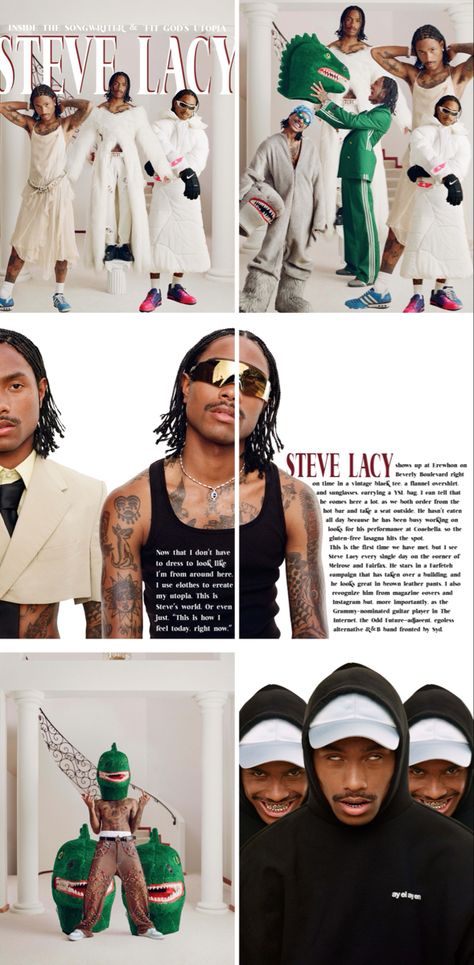 Black Magazine Layout, Gluten Free Lasagna, Black Magazine, Steve Lacy, Magazine Layout, Indie Fashion, Magazine Art, Music Poster, Personal Branding