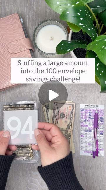 Desiree Perez on Instagram: "Stuffing $94 into the 100 envelope savings challenge! #cashstuffing #cashenvelopes #cashenvelopesystem #cashstuffing #100envelopechallenge" Diy 100 Envelope Challenge, 100 Savings Challenge, 100 Envelope Savings Challenge, Envelope Savings Challenge, 100 Envelope Challenge, Envelope Savings, Envelope Challenge, Cash Envelope System, Envelope System