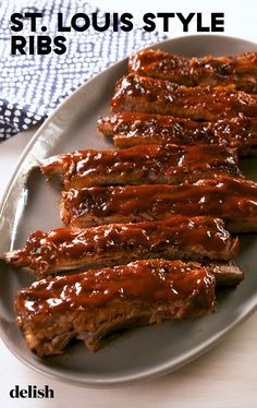 Pork St Louis Style Spareribs, St Louis Ribs Instant Pot, St Louis Ribs Recipe, St Louis Spare Ribs, Ribs Grill, St Louis Style Ribs, St Louis Ribs, Baked Bbq Ribs, Ribs Recipes