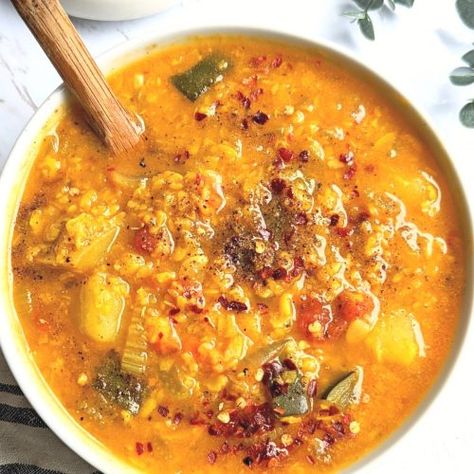 Ayurvedic Kitchari with Coconut Milk - The Herbeevore Ayurvedic Recipes Dinner, Ayurvedic Fall Recipes, Ayurveda Soup Recipes, Ayurvedic Post Partum Recipes, Ayurvedic Oatmeal, Kitchari Recipe Ayurveda, Ayurvedic Soup, Ayurveda Kitchari, December Intentions