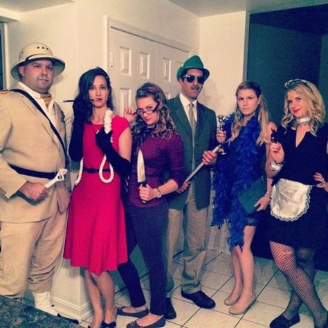 Clue Party Costumes, Clue Costume Ideas, Zombie Couple Costume, Clue Costume, Scary Spice, Office Halloween Costumes, Diy Group Halloween Costumes, 80s Halloween, Best Group Halloween Costumes