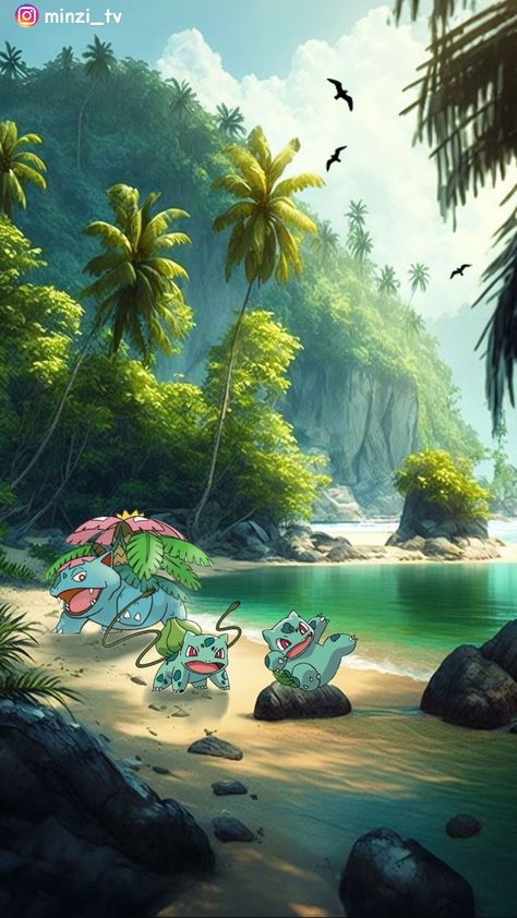 A family beach trip Beach Pokemon, Pokemon Beach, Lock Screen Wallpaper Android, Pokemon Bulbasaur, Pokemon Backgrounds, Cool Pokemon Wallpapers, Family Beach Trip, Cartoon Wallpaper Iphone, Cute Pokemon Wallpaper