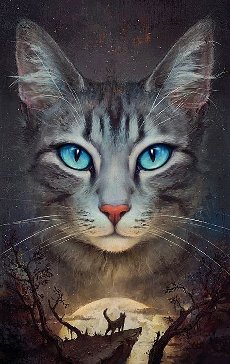 Art&Cat · Yesterday ·   'Warriors - Moonrise' by Jędrzej Chełmiński, Poland. Cover illustration for Polish edition of "Moonrise" by Erin Hunter. https://www.facebook.com/1413254292327021/photos/a.1413359548983162/2435585266760580/?type=3&theater Warrior Cat Memes, Warrior Cats Series, Warrior Cats Books, Warrior Cats Fan Art, Warrior Cat Drawings, Warriors Cats, Warrior Cats Art, Drawing Faces, Beautiful Cat Breeds