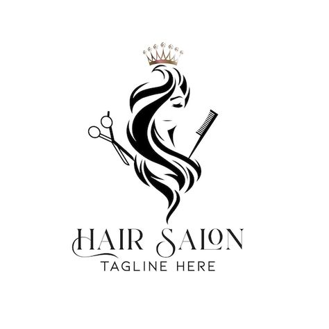 Hairdressing Logos Design, Logo Design For Hair Salon, Hairdressing Logo Ideas, Hair And Beauty Salon Logo, Saloon Logo Ideas, Logo Design Hair Salon, Salon Logos Design, Logo Coiffure Design, Salon Logos Ideas