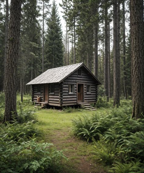 Forest Cabin Solitude 🌲🏚️ Remote Cabin In The Woods, Old Shack In The Woods, Wood Cabin Aesthetic, Alaskan Cabin, Summer Camp Aesthetic, Camp Aesthetic, Off Grid Survival, Old Cabins, Camping Site