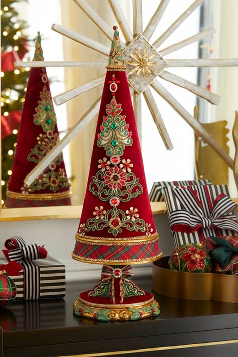 HEAEM Katherine's Collection Christmas Jeweled Tree, 24" Jeweled Christmas Trees, Jeweled Christmas, Katherine's Collection, Cone Christmas Trees, Christmas Tablescape, Colorful Christmas Tree, Christmas Crafts Decorations, Christmas Love, Christmas Deco