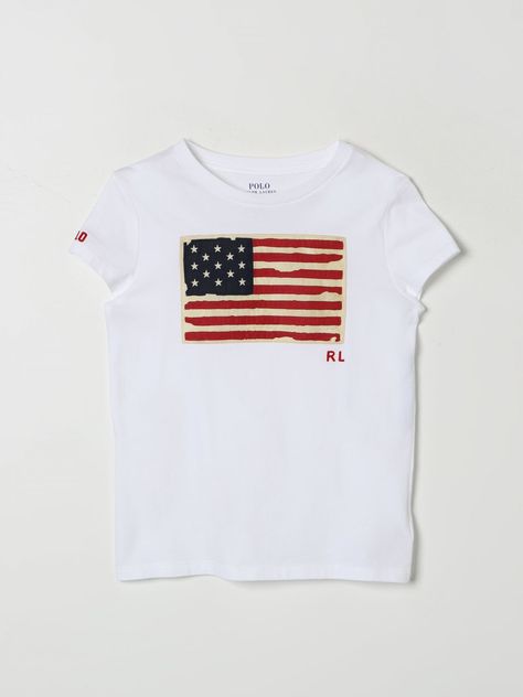 T-Shirt POLO RALPH LAUREN Kids color White Wishlist Clothes, Ralph Lauren T Shirt, Indie Sleeze, Nyc Clothes, Volleyball Inspiration, Polo Ralph Lauren Kids, Pull And Bear, Patchwork Top, Ralph Lauren Kids