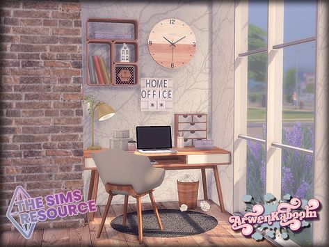 Small Bedroom Rug, Living Room Sims 4, Off White Kitchens, Mod Furniture, Cc Furniture, Cozy Office, Cozy Furniture, Office Nook, Sims 4 Cc Furniture