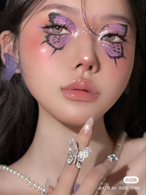 Fairycore Makeup Aesthetic, Butterfly Makeup, Mekap Mata, Barbie Makeup, Face Art Makeup, Swag Makeup, Smink Inspiration, Ethereal Makeup, Asian Eye Makeup