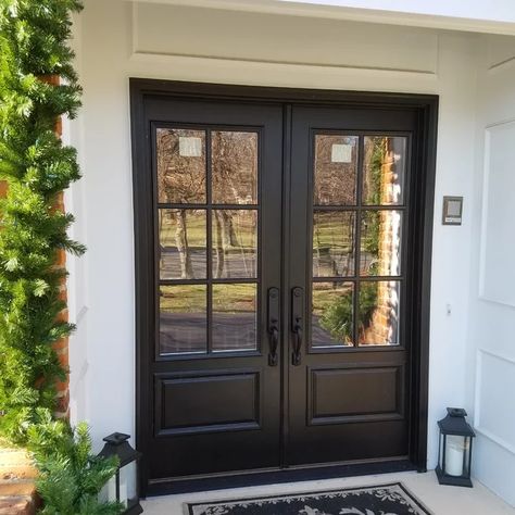 Double Front Door - Photos & Ideas | Houzz Exterior Door Styles, Door Pictures, Double Front Entry Doors, French Front Doors, Double Door Entryway, Double Door Entrance, Metal Front Door, Double Doors Exterior, Iron Front Door