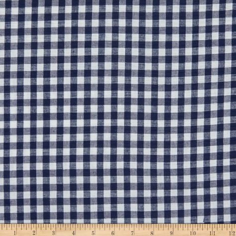 Stretch Seersucker Plaid Navy/White - Fabric.com Checkered Fabric, Silhouette Cameo Machine, Homespun Fabric, Corpus Christi Tx, Navy Gingham, Calico Fabric, Diy Projects Videos, Gingham Pattern, Gingham Fabric