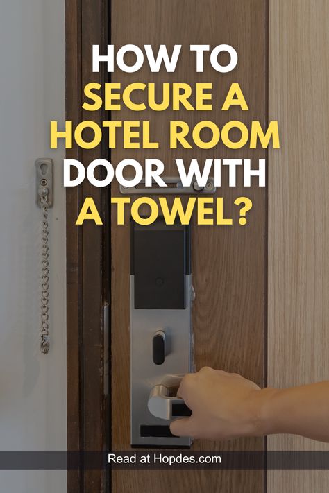 Discover a clever travel tip to enhance your hotel room security! Learn how to use a simple towel to fortify your door and enjoy peace of mind during your travels. Hotel Room Safety Tips, Hotel Hacks Tips, Hotel Door Safety, Hotel Room Safety Hacks, Hotel Safety Tips, Hotel Security Hacks, Hotel Safety Hacks, How To Secure Hotel Door, Hotel Door Lock Hacks