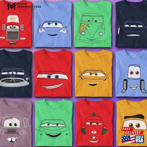 Disney Cars Face Outline Family Matching Shirt Birthday Crew Group Unisex T-Shirt Check more at https://musictrendingtees.com/product/disney-cars-face-outline-family-matching-shirt-birthday-crew-group-unisex-t-shirt/ Piñata Cars, Face Outline, Halloween Party Costumes, Disney Cars, Matching Shirts, Family Matching, Halloween Party, Unisex T Shirt, Facial