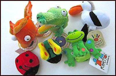 Lot of 6 NEW Manhattan Toy Finger Puppets Goldfish Ladybug Frog Alligator Tags | #493504359 Baby Einstein Toys, Tupperware Recipes, Baby Einstein, Manhattan Toy, Finger Puppets, Goldfish, Tupperware, Puppets, Toy Chest