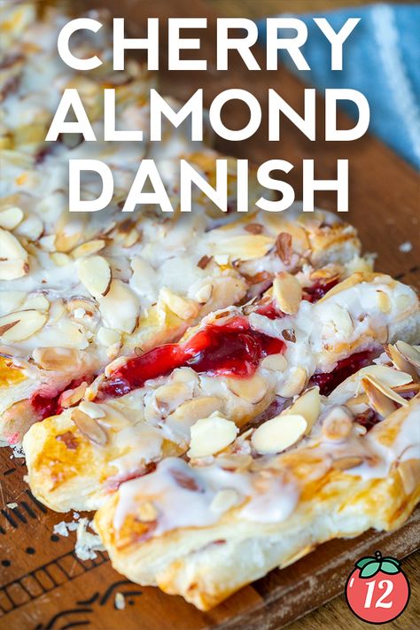 Cherry Almond Pastry, Cherry Coffee Cake Recipes, Danish Casserole, Cherry Almond Bundt Cake, Danish Coffee Cake, Apricot Danish, Almond Danish, Cherry Coffee Cake, Tea Breads