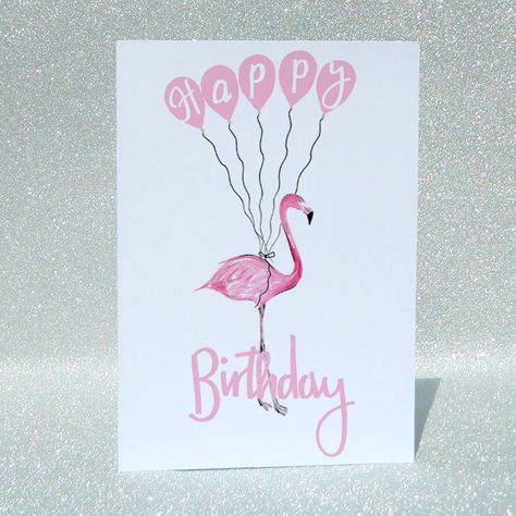 Flamingo Cards, Tropical Cards, Happy Birthday Drawings, Happy Birthday Cards Diy, Birthday Card Drawing, 30th Birthday Cards, Craftwork Cards, Flamingo Birthday, Bday Cards