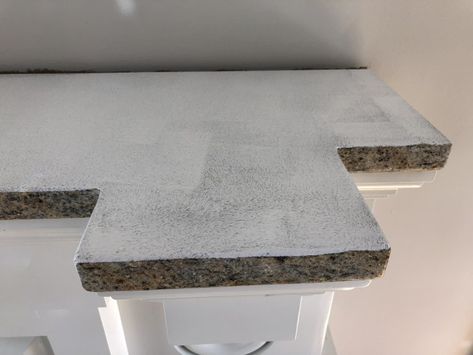 Painting a granite surface is possible! How To Paint Granite Fireplace, Paint Granite Fireplace, Painting Granite Countertops White, Paint Granite, Painting Over Granite Countertops, Painting Granite, Painting Granite Countertops, Paint Granite Countertops, Painting Granite Countertops Diy