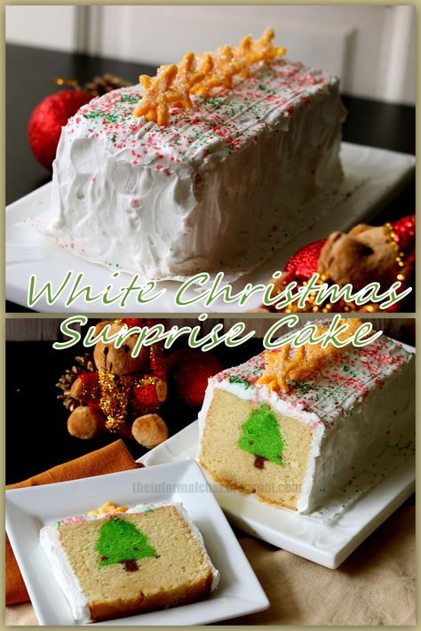 Vanilla Cake From Scratch, Surprise Inside Cake, Inside Cake, Cake From Scratch, Fruit Cake Christmas, Surprise Cake, Element Of Surprise, Christmas Surprise, Christmas Tree Cake