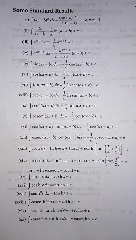 All Integration Formulas, Integration Formulas Notes, Integration Formulas, Math Infographic, Math Formula Chart, Teaching Math Strategies, Math Genius, Learning Mathematics, Math Tutorials