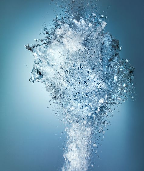 Ice Explosions shot by Jonathan Knowles #ice #explode #cold #water #explosion #photography Explosion Photography, Water Explosion, Ice Texture, Design Research, Visual Effects, Creative Director, Design Projects, Mood Board, Dubai