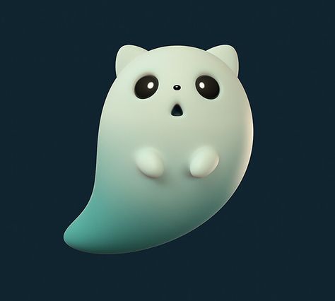 ArtStation - Ghost Kitty Ghost Kitty, Ghost Cat, Cute Ghost, Follow Me, Ghost, Kitty, Green, Blue, White