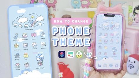 How To Change Iphone Theme, How To Change App Icons Iphone, Cute Phone Screen, How To Make Icons, Iphone Tutorial, Iphone App Icons, Battery Icon, Cute And Aesthetic, Application Icon