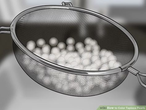 How to Color Tapioca Pearls: 12 Steps (with Pictures) - wikiHow Cute Tapioca Pearls, How To Make Tapioca Pearls, Homemade Tapioca Pearls, Making Tapioca Pearls, Tapioca Boba Pearls, Tapioca Pearl, Colored Pearls, Tapioca Pearls, Sweet Cocktails