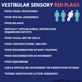 Vestibular sensory red flags that may be seen in kids. Vestibular Activities, Sensory Integration Activities, Sensory Disorder, Vestibular System, Visual Processing, Sensory Input, Sensory Therapy, Sensory System, Sensory Diet