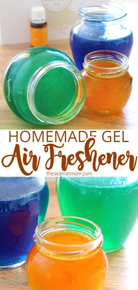 Gel Air Freshener Diy, Air Freshener Diy Essential Oils, Air Freshener Diy, Gel Air Freshener, Air Freshener Recipes, Homemade Air Freshener, Diy Air Freshener, Room Freshener, Homemade Cleaning Products