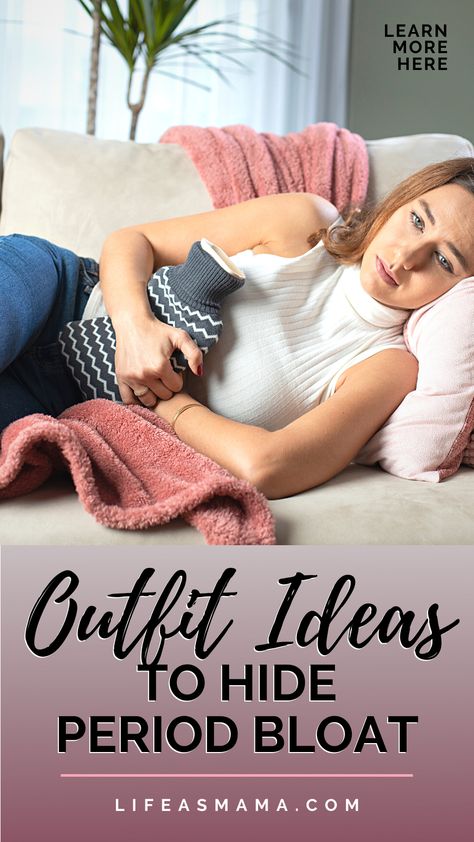 Once a month women can feel less than beautiful. The period bloat is real. Life as Mama has found 5 outfit ideas to help hide the bloat and help you feel a bit more like yourself. Tap the photo again to learn more. #lifeasmama #periodbloat #outfitideas #momlife Bloated Day Outfit, Outfits Bloated, Outfits For When Bloated, Bloated Work Outfit, Period Bloat Outfits, Outfits When You Feel Bloated, Cute Outfits When Bloated, What To Wear When You Are On Your Period, Outfits For Bloated Days