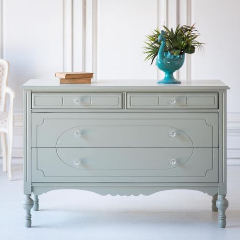 Colorful Dresser For Bedroom, Blue Dresser White Crib, Vintage Teal Drawers With Ivory Gloss Furniture Revamp, 2022 Painted Dressers, White Dresser Teal Drawers, Modern Shabby Chic Dresser, Preppy Dresser Furniture, Turqouise Dresser To White, Sea Salt Dresser