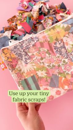 Learn how to use up tint fabric scraps and turn them into beautiful quilted fabric! #sarahhearts #sewingproject #quilttutorial #fabricscraps What To Do With Scrap Fabric, Scrap Quilting, Diy Denim Jacket, Diy Pillow Covers, Boho Patchwork, Scraps Of Fabric, Start Quilting, Fabric Scissors, Denim Diy