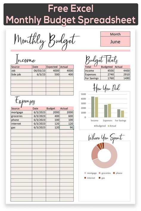 Free Monthly Budget Excel Spreadsheet Monthly Expenses List Budget Templates, Finance Sheets Budget Spreadsheet, Financial Templates Budget Spreadsheet, Spreadsheet For Bills Budget Planner, Budgeting On Excel, Budget Chart Templates, Excel For Budgeting, Savings Excel Spreadsheet, Excel Budget Spreadsheet Aesthetic