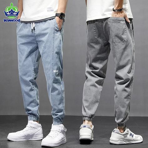 2022 Spring Summer Cotton Jogger Pant Men Pants Harajuku Cargo Jeans Casual Harem Denim Korean Hip Hop Sweatpants Male Trousers| | - AliExpress Hip Hop Sweatpants, Male Trousers, Sportswear Outfits, Pants Outfit Men, Mens Blazer Jacket, Jeans Outfit Casual, Track Suit Men, Men Pants, Jeans Casual