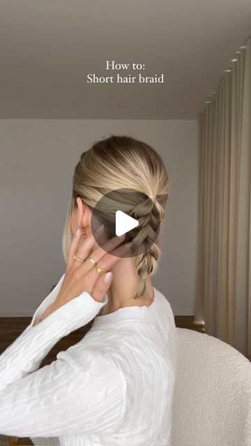 Amanda Sand on Instagram: "Dragon braids are perfect for short hair girlies as it’s the only way your hair won’t fall out after two seconds. Already shared this hairstyle on TikTok but wanted to share it here as well🫶🏼 do you like it?" Braiding Medium Length Hair, Short Hair Half Up Styles, How To Braid Your Own Short Hair, Braiding For Short Hair, Braid For Short Hair Easy, Dragon Braid Short Hair, Braid In Short Hair, French Braids For Short Hair, Night Out Hairstyles For Short Hair