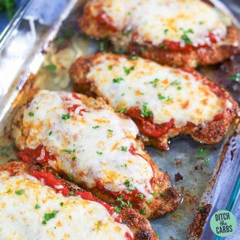 Keto Chicken Recipes Ketogenic Diet, Carb Free Italian Recipes, Kept Dinner Recipes Easy, Air Fryer Keto Chicken Parmesan, Keto Baked Parmesan Crusted Chicken, Chicken Parmesan Recipe Healthy Low Carb, Keto Chicken Parmigiana, Clean Chicken Parmesan Recipe, Keto Chicken Parmesan Recipe Easy