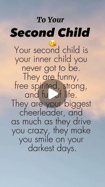 Saluvu Inspiration on Instagram: "A message to your second child #secondchild #secondborn #love #lovequotes #fyp #foryou #loveyou #firstborn #parents #mom #motherlove #inspirationalquotes #foryoupage #motivationalquotes #relationships" To My Second Born Quotes, 2nd Child Quotes, Second Born Child Quotes, Second Child Quotes, Parents Relationship, Child Quotes, April 11, Second Child, Inner Child