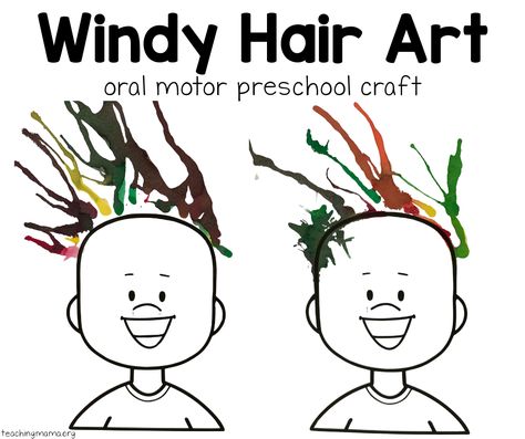 Create a fun and interactive Windy Hair Preschool Craft with this easy process art activity. Perfect for spring! Crazy Hair Activities For Preschool, Hair Activity For Preschool, Windy Day Craft, Wind Craft Preschool, Windy Weather Crafts Preschool, Windy Activities Preschool, Windy Crafts For Preschoolers, Processed Art For Preschoolers, Wind Crafts For Preschool