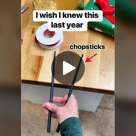 TikTok · Liz & Jeff Bow With Chopsticks, Wrapping Two Gifts Together, Diy Easy Bows Ribbons, Christmas Bows For Gifts, Bows On Gifts, How To Tie A Bow Around Something, Tie Christmas Bow, Christmas Crafts To Give As Gifts, How To Make Christmas Bows With Ribbon