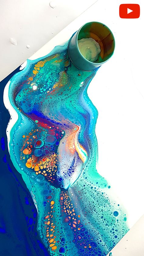 Pour Painting Techniques, Acrylic Art Projects, Acrylic Painting Diy, Acrylic Pouring Techniques, Flow Painting, Resin Art Painting, Acrylic Pouring Art, Soyut Sanat Tabloları, Fluid Acrylic Painting