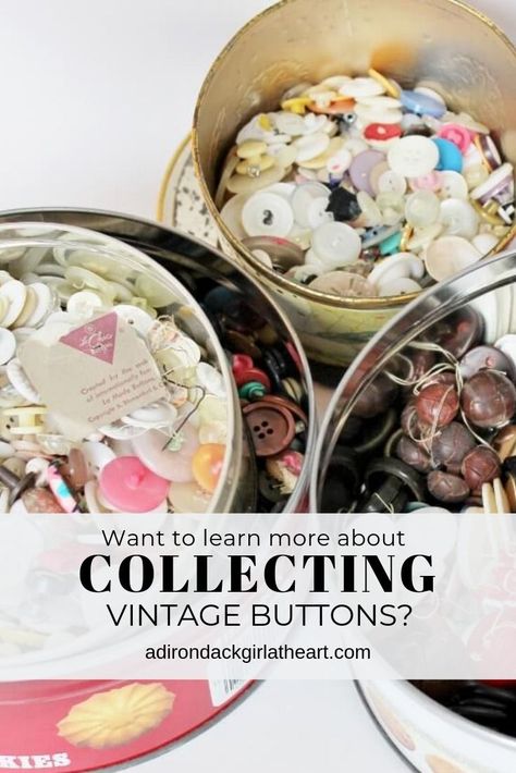 Button Collection Display Ideas, Vintage Buttons Crafts Diy, Button Collection Display, Vintage Buttons Antiques, Vintage Buttons Crafts, Antique Knowledge, Buttons Crafts Diy, Button Collecting, Buttons Crafts