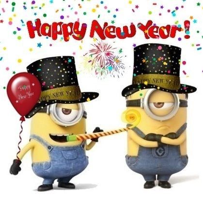 Happy New Year Disney Wallpaper, Minion Happy New Year, Minions New Year, Merry Christmas Minions, Disney Happy New Year, Happy Birthday Friend Funny, Happ New Year, Minion Christmas, Funny Minion Memes